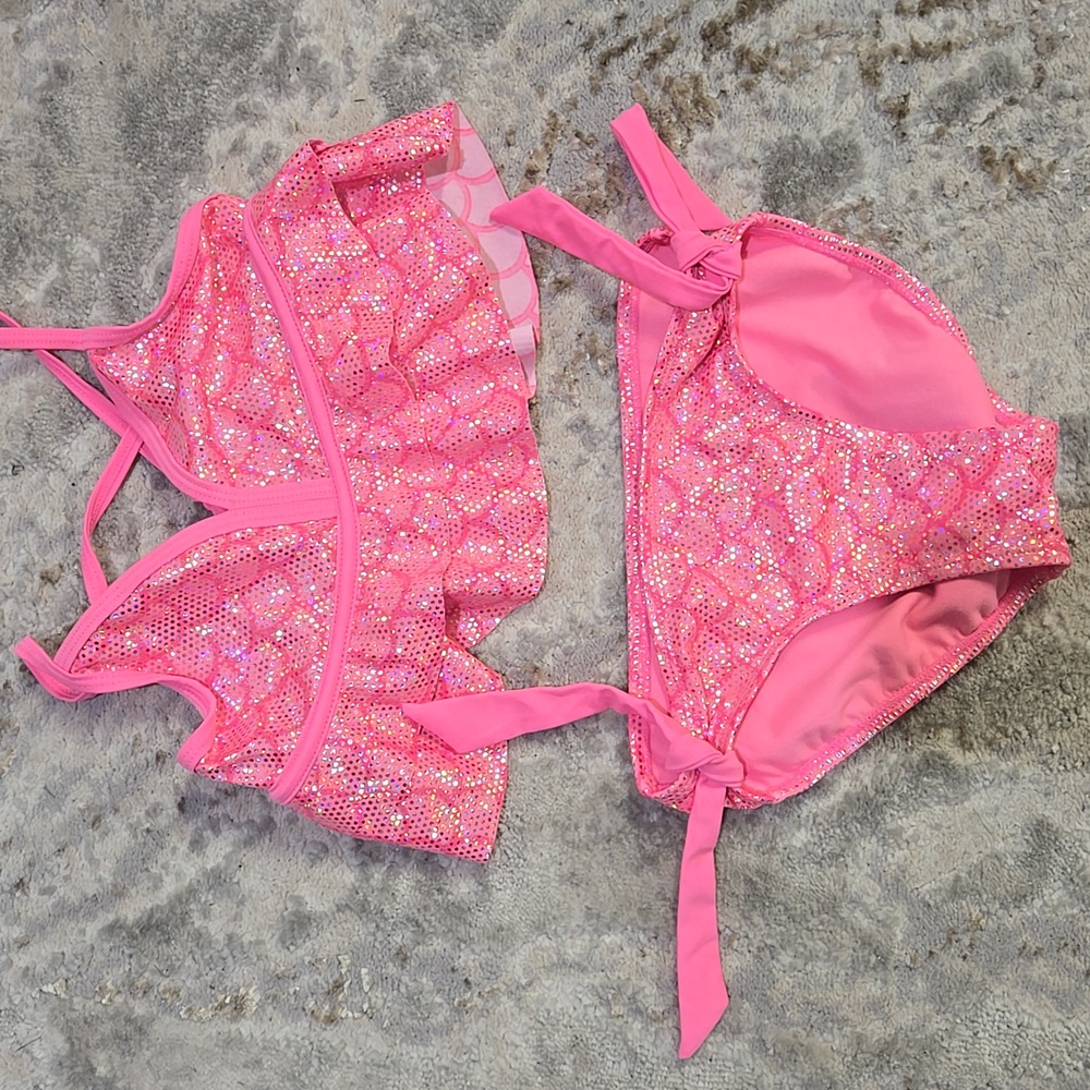 Pink Ruffle Kids Swim Set Size 8